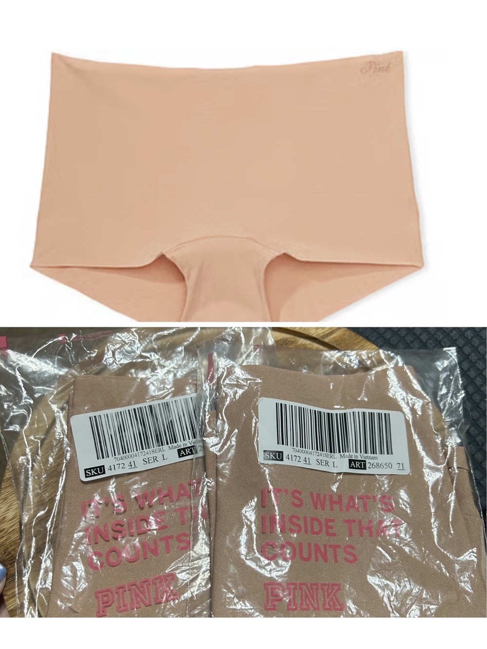 2 Pair VS PINK Seamless Boy-shorts